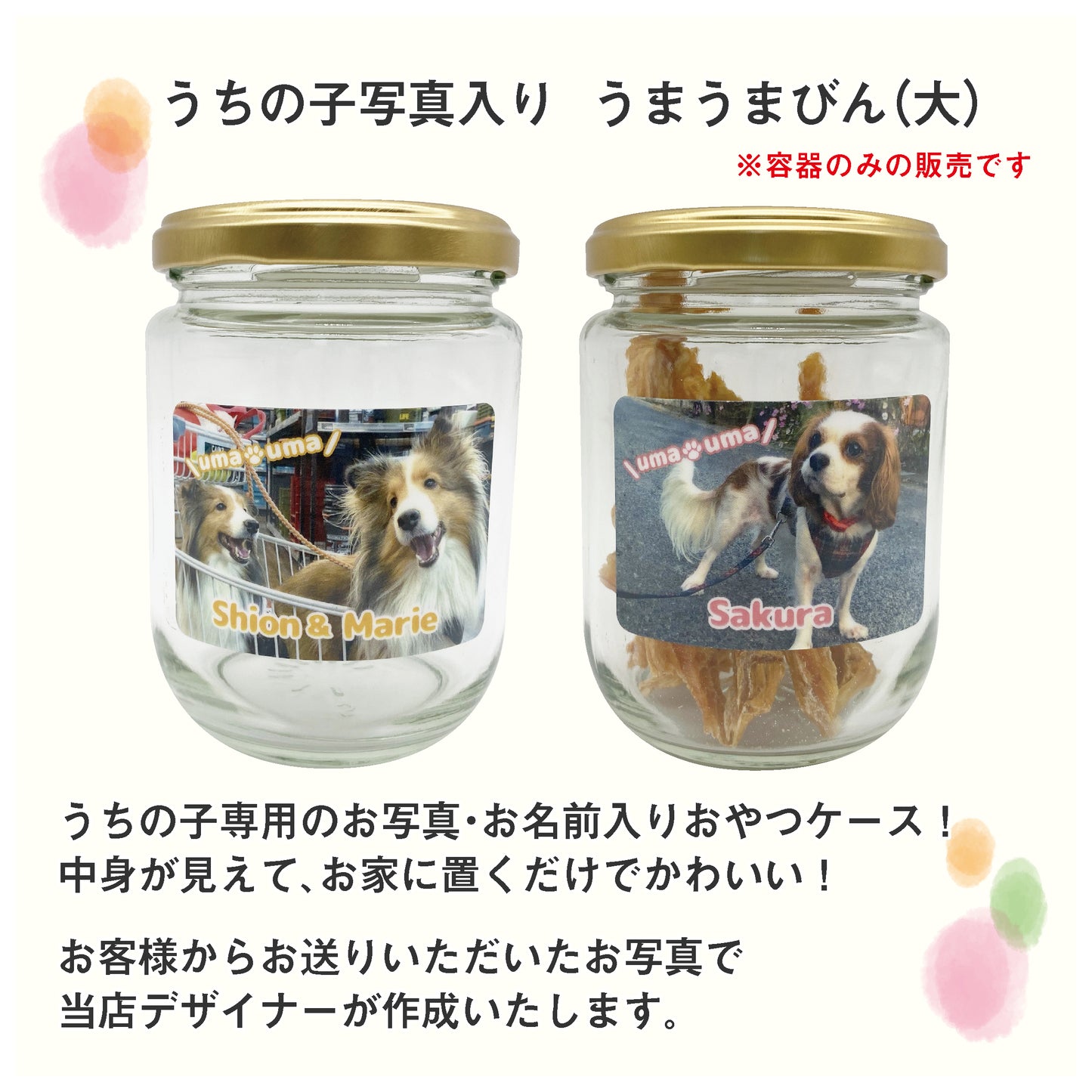 うちの子写真入り うまうまびん 大