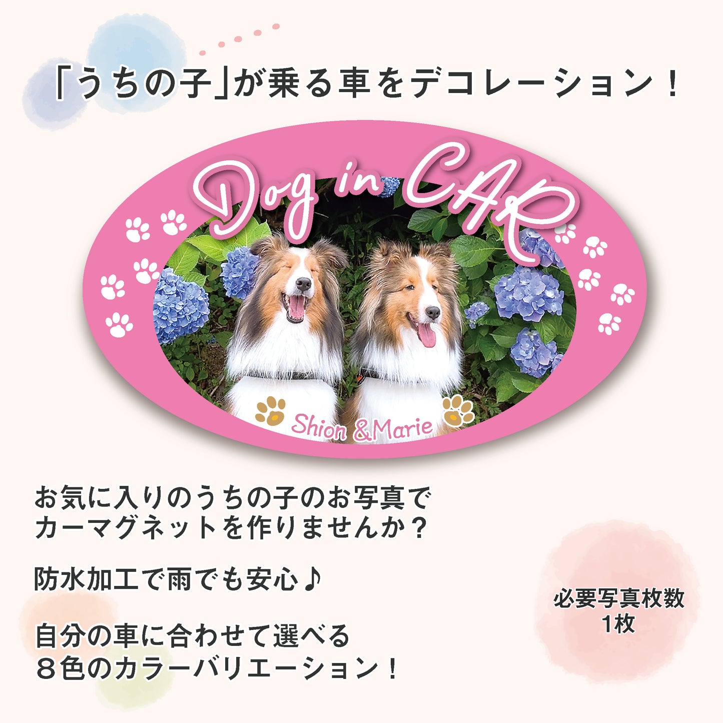 うちの子カーステッカー 楕円形タイプ